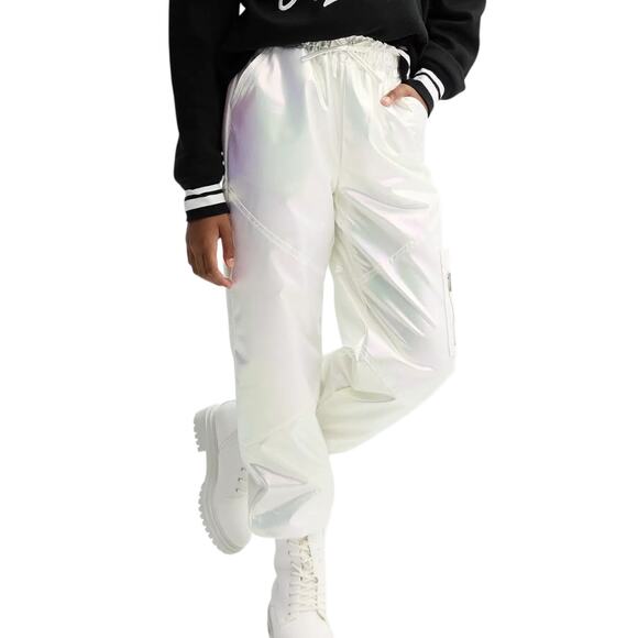 Limited Too Pants - Iridescent Parachute Pants Pearl Rave Festival Y2K Cyber Girl’s XL (Women’s XS)